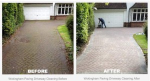 Before and After Driveway Cleaning Photo