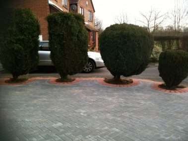 Block Paving Driveway With Tree Beds