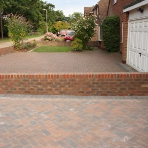 Driveway Dividing Brick Wall