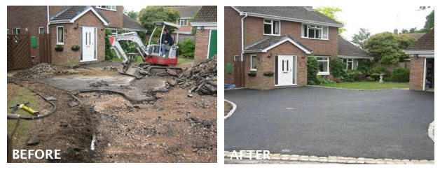 Before and After New Tarmac Driveway